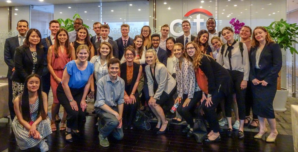 Group photo of interns at Citibank, understanding sector specific knowledge