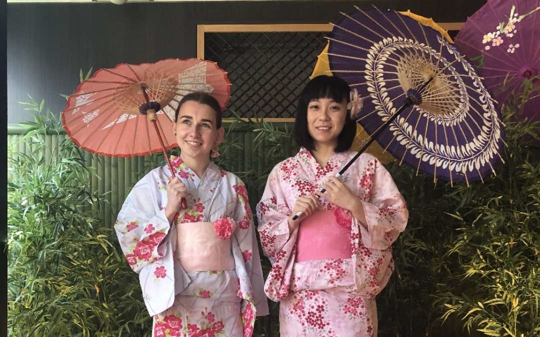 doing an Internship in Japan - CRCC Asia interns at a tea ceremony in Tokyo in December